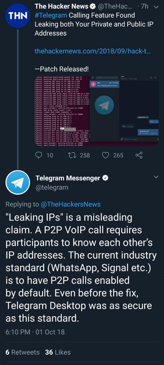 Takian.ir telegram ip leak response